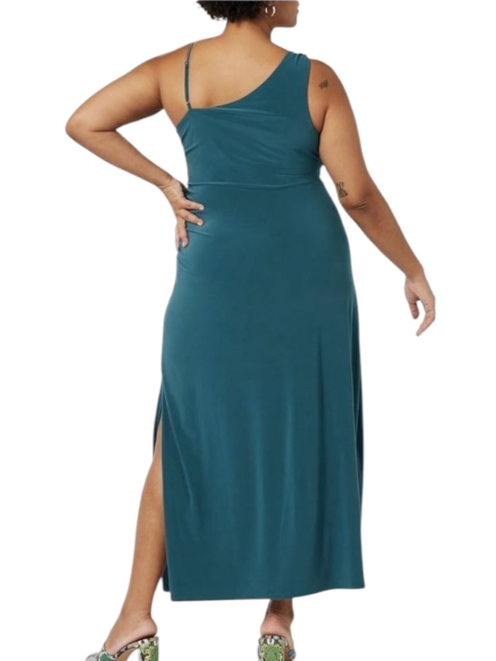 The Drop Lupita Legion Blue One Shoulder Side Slit Maxi Dress XL NWT - Picture 2 of 7